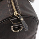 FENDI Zucchino Canvas Boston Bag PVC Dark Brown Gold 193603 Auth 154330-14