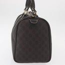 FENDI Zucchino Canvas Boston Bag PVC Dark Brown Gold 193603 Auth 154330-4