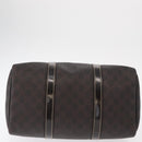 FENDI Zucchino Canvas Boston Bag PVC Dark Brown Gold 193603 Auth 154330-9