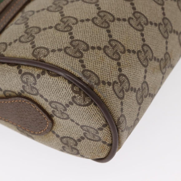 GUCCI GG Supreme Web Sherry Line Bag PVC Beige Gold 56 02 087 Auth 154331