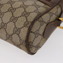 GUCCI GG Supreme Web Sherry Line Bag PVC Beige Gold 56 02 087 Auth 154331-15