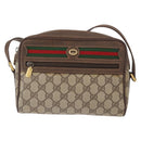 GUCCI GG Supreme Web Sherry Line Bag PVC Beige Gold 56 02 087 Auth 154331-13