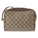 GUCCI GG Supreme Web Sherry Line Bag PVC Beige Gold 56 02 087 Auth 154331-2