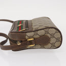 GUCCI GG Supreme Web Sherry Line Bag PVC Beige Gold 56 02 087 Auth 154331-4