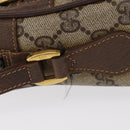 GUCCI GG Supreme Web Sherry Line Bag PVC Beige Gold 56 02 087 Auth 154331-5