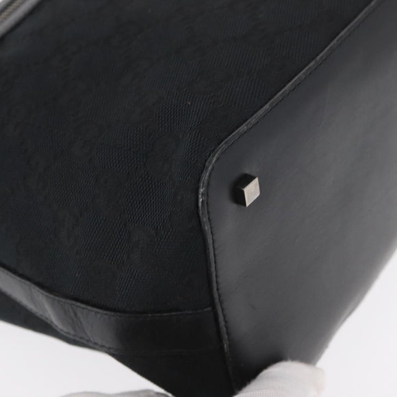 GUCCI GG Canvas Shoulder Bag Black Silver 001 4299 1669 Auth 154332