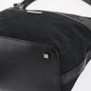 GUCCI GG Canvas Shoulder Bag Black Silver 001 4299 1669 Auth 154332-11