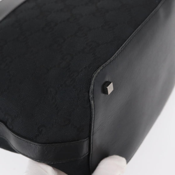 GUCCI GG Canvas Shoulder Bag Black Silver 001 4299 1669 Auth 154332