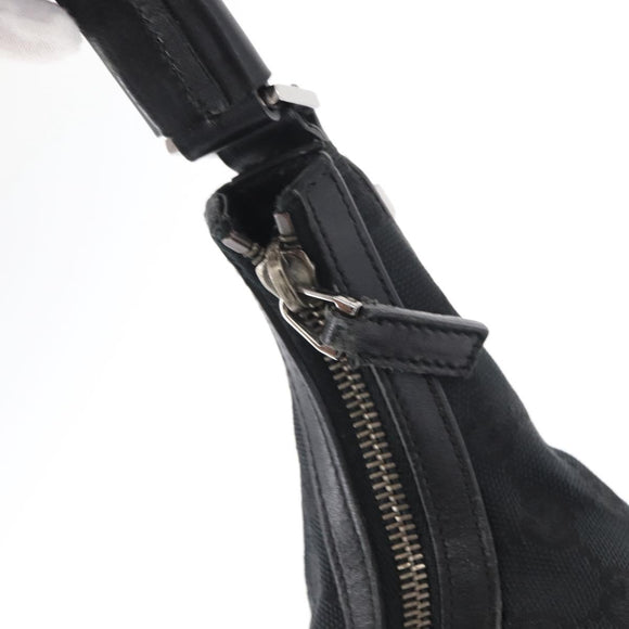 GUCCI GG Canvas Shoulder Bag Black Silver 001 4299 1669 Auth 154332