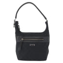 GUCCI GG Canvas Shoulder Bag Black Silver 001 4299 1669 Auth 154332-2