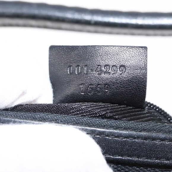 GUCCI GG Canvas Shoulder Bag Black Silver 001 4299 1669 Auth 154332