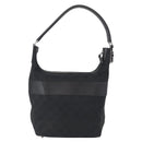 GUCCI GG Canvas Shoulder Bag Black Silver 001 4299 1669 Auth 154332-3
