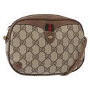 GUCCI GG Supreme Web Sherry Line Bag PVC Beige Gold 89 02 066 Auth 154335-1