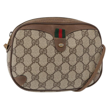 GUCCI GG Supreme Web Sherry Line Bag PVC Beige Gold 89 02 066 Auth 154335