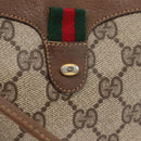 GUCCI GG Supreme Web Sherry Line Bag PVC Beige Gold 89 02 066 Auth 154335-15