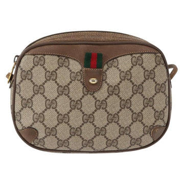 GUCCI GG Supreme Web Sherry Line Bag PVC Beige Gold 89 02 066 Auth 154335 - 0