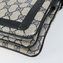 GUCCI GG Supreme Sherry Line Shoulder Bag PVC Navy Gold 14 02 013 Auth 154336-10