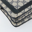 GUCCI GG Supreme Sherry Line Shoulder Bag PVC Navy Gold 14 02 013 Auth 154336-11