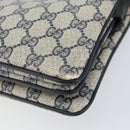 GUCCI GG Supreme Sherry Line Shoulder Bag PVC Navy Gold 14 02 013 Auth 154336-12