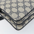 GUCCI GG Supreme Sherry Line Shoulder Bag PVC Navy Gold 14 02 013 Auth 154336-13