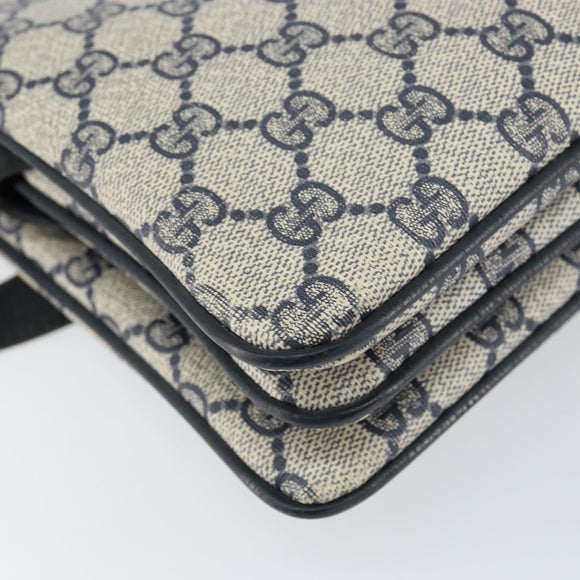 GUCCI GG Supreme Sherry Line Shoulder Bag PVC Navy Gold 14 02 013 Auth 154336