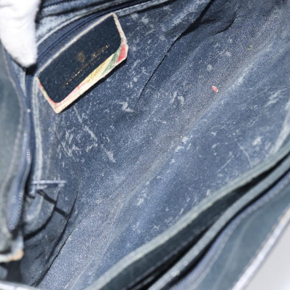 GUCCI GG Supreme Sherry Line Shoulder Bag PVC Navy Gold 14 02 013 Auth 154336