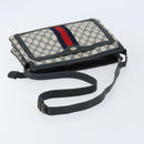 GUCCI GG Supreme Sherry Line Shoulder Bag PVC Navy Gold 14 02 013 Auth 154336-7