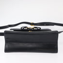 Salvatore Ferragamo Vala Hand Bag Leather 2way Navy Gold Auth 154340-5
