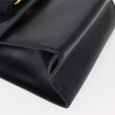 Salvatore Ferragamo Vala Hand Bag Leather 2way Navy Gold Auth 154340-9