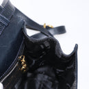 Salvatore Ferragamo Vala Hand Bag Leather 2way Navy Gold Auth 154340-20