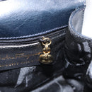 Salvatore Ferragamo Vala Hand Bag Leather 2way Navy Gold Auth 154340-22
