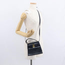 Salvatore Ferragamo Vala Hand Bag Leather 2way Navy Gold Auth 154340-24