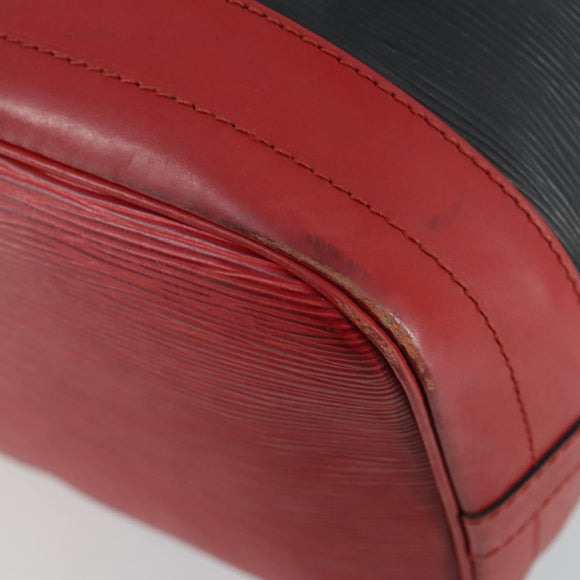 LOUIS VUITTON Epi Noe Shoulder Bag Bicolor Black Red M44017 LV Auth 154341