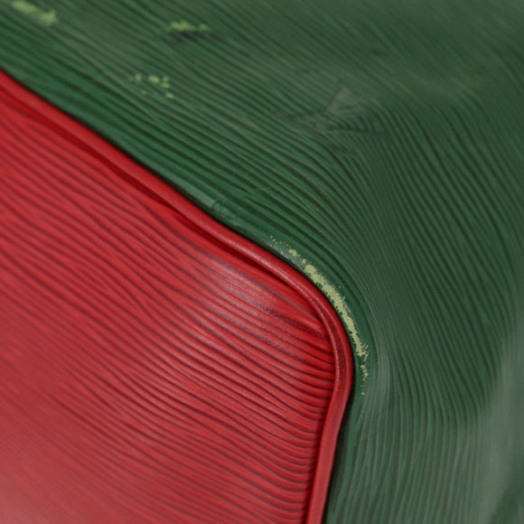 LOUIS VUITTON Epi Petit Noe Shoulder Bag Bicolor Green Red M44147 LV Auth 154342