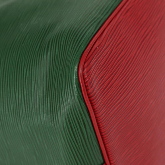 LOUIS VUITTON Epi Petit Noe Shoulder Bag Bicolor Green Red M44147 LV Auth 154342