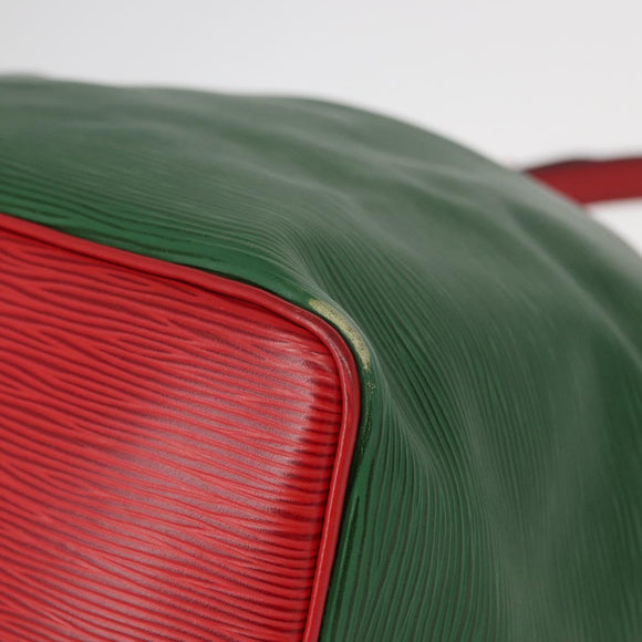 LOUIS VUITTON Epi Petit Noe Shoulder Bag Bicolor Green Red M44147 LV Auth 154342
