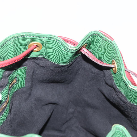 LOUIS VUITTON Epi Petit Noe Shoulder Bag Bicolor Green Red M44147 LV Auth 154342