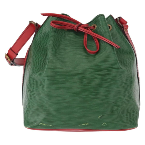 LOUIS VUITTON Epi Petit Noe Shoulder Bag Bicolor Green Red M44147 LV Auth 154342