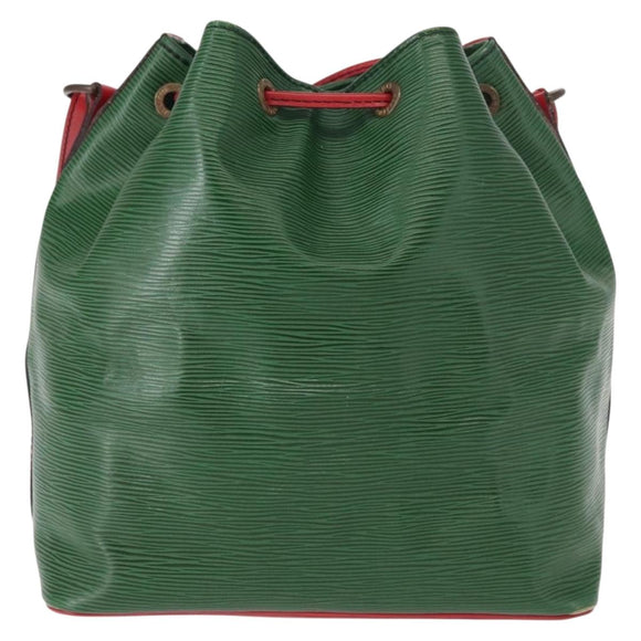 LOUIS VUITTON Epi Petit Noe Shoulder Bag Bicolor Green Red M44147 LV Auth 154342
