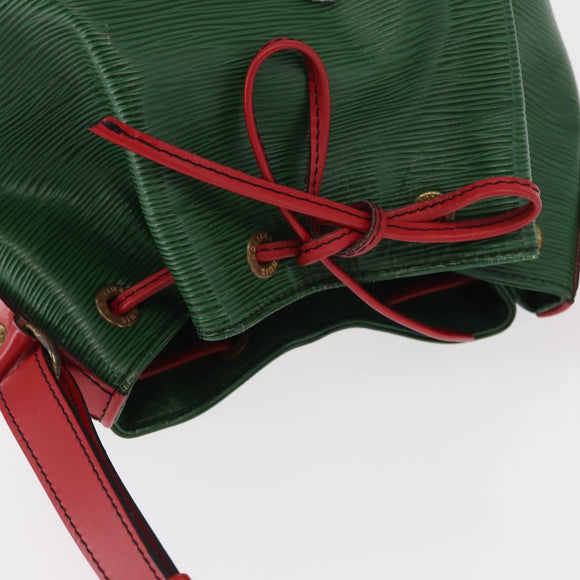 LOUIS VUITTON Epi Petit Noe Shoulder Bag Bicolor Green Red M44147 LV Auth 154342