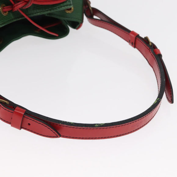 LOUIS VUITTON Epi Petit Noe Shoulder Bag Bicolor Green Red M44147 LV Auth 154342