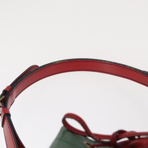 LOUIS VUITTON Epi Petit Noe Shoulder Bag Bicolor Green Red M44147 LV Auth 154342