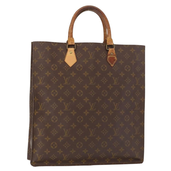 LOUIS VUITTON Monogram Sac Plat Hand Bag M51140 LV Auth 154353