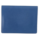 LOUIS VUITTON Epi Porte Documents Senatur Clutch Bag Blue M54455 LV Auth 154359-2