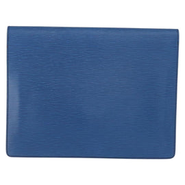 LOUIS VUITTON Epi Porte Documents Senatur Clutch Bag Blue M54455 LV Auth 154359 - 0