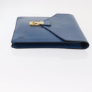 LOUIS VUITTON Epi Porte Documents Senatur Clutch Bag Blue M54455 LV Auth 154359-3