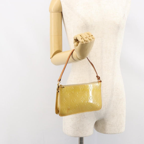 LOUIS VUITTON Monogram Vernis Lexington Pouch Beige M91010 LV Auth 154365