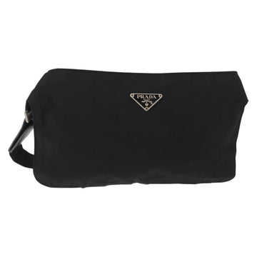 PRADA Waist bag Nylon Black Silver Auth 154367
