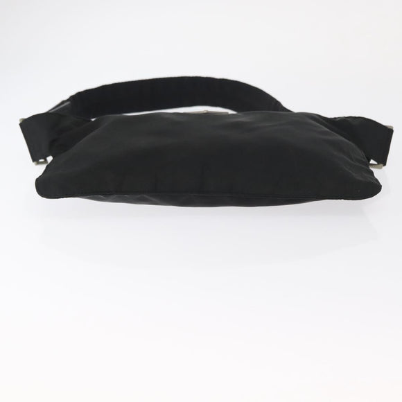PRADA Waist bag Nylon Black Silver Auth 154367
