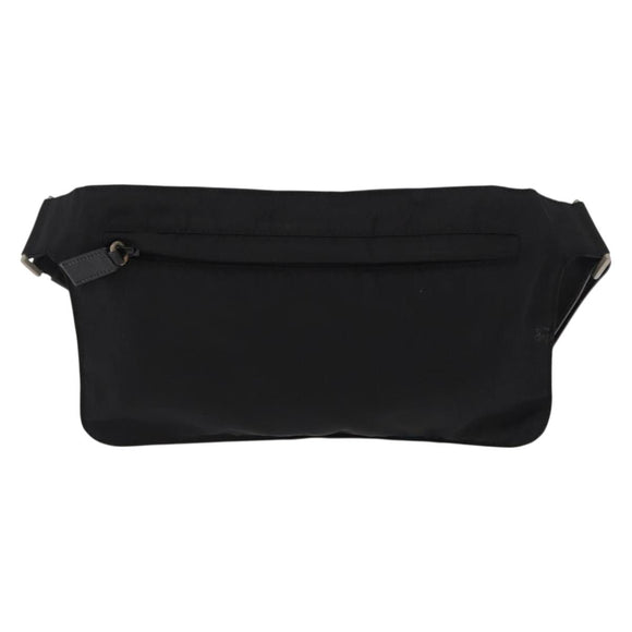 PRADA Waist bag Nylon Black Silver Auth 154367